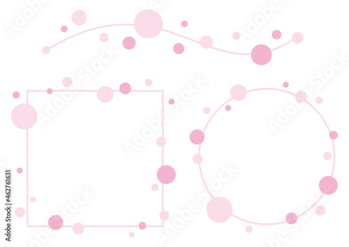 シンプルな水玉のフレームセット