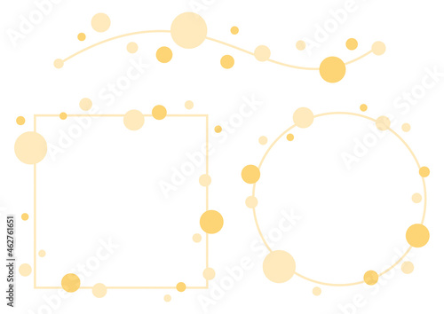 シンプルな水玉のフレームセット