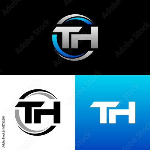 TH Letter Initial Logo Design Template Vector Illustration
