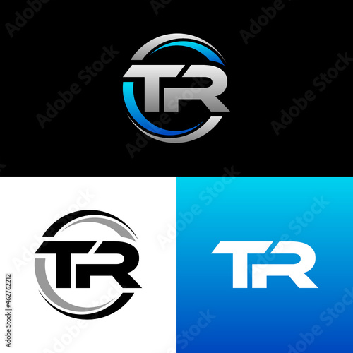 TR Letter Initial Logo Design Template Vector Illustration photo