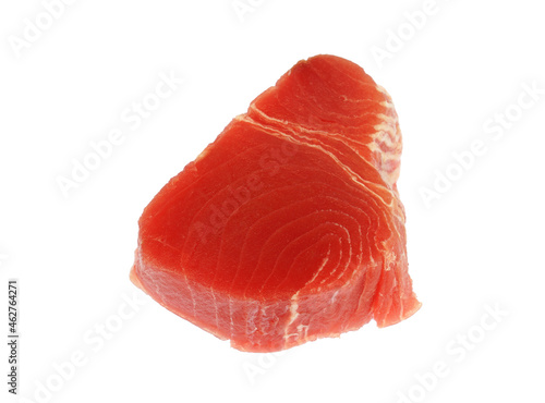fresh tuna fish fillet isolated on white background