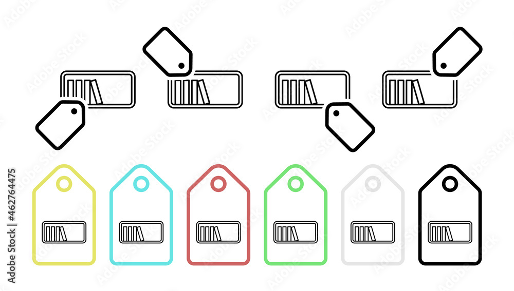 Fototapeta premium Bookshelf vector icon in tag set illustration for ui and ux, website or mobile application