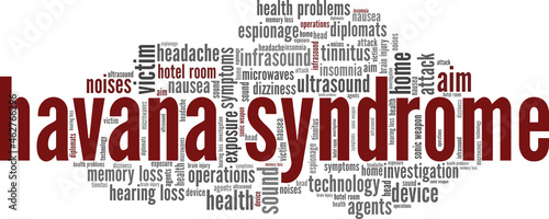 Havana Syndrome vector illustration word cloud isolated on white background.