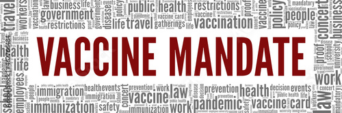 Vaccine Mandate vector illustration word cloud isolated on white background.