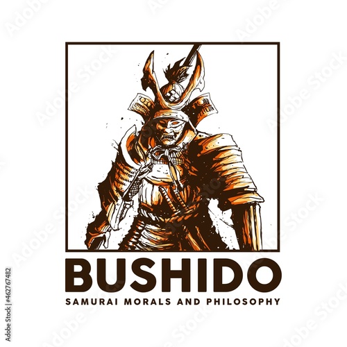 samurai illustration for t shirt design