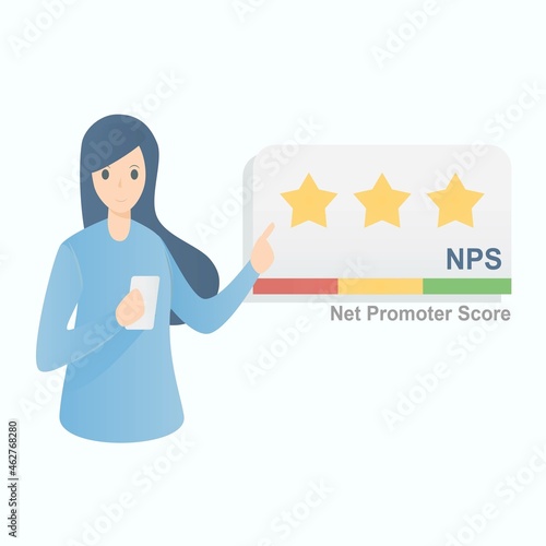net promoter score,NPS,marketing business concept,Customers are rating their satisfaction with your product or service,Vector illustration.