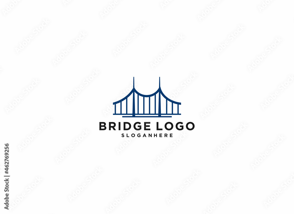 Fototapeta premium bridge logo template in white background