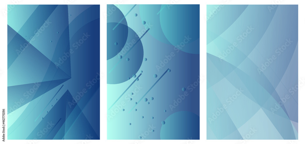 Set of Abstract Blue Backgrounds