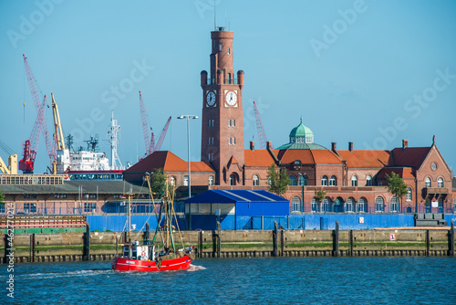 Germany, Cuxhaven, the historical Hapag halls in the harbour photo