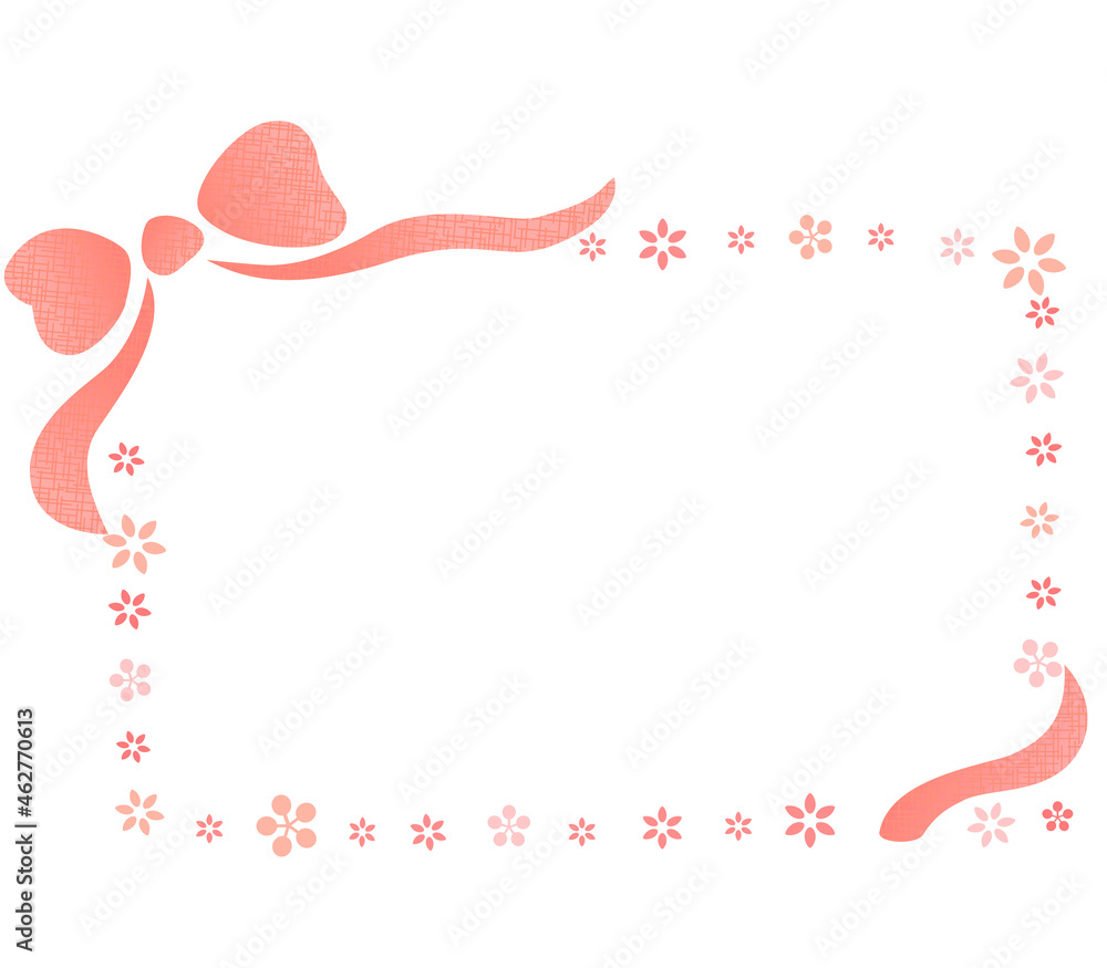 優しさリボンと思いやり福祉のフレームイラスト Stock Vector Adobe Stock