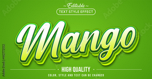 Editable text style effect - Mango text style theme.