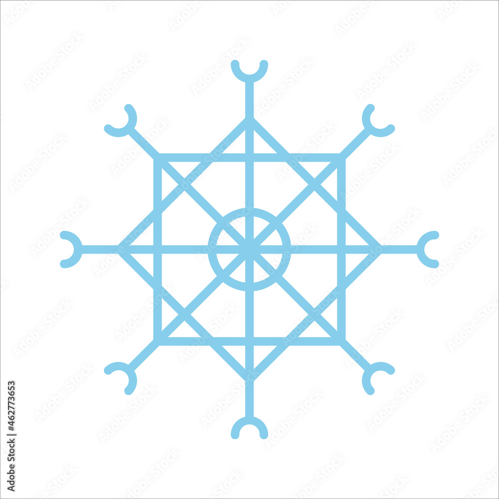 Snowflake vector line icon. Sign of blue snowflake for xmas symbol, new year decoration, Christmas web banner. Linear ice or snow emblem. Festive Winter season logotype. Minimalist illustration. Snowflake vector line icon. Sign of blue snowflake for xmas symbol, new year decoration, Christmas web banner. Linear ice or snow emblem. Festive Winter season logotype. Minimalist illustration.