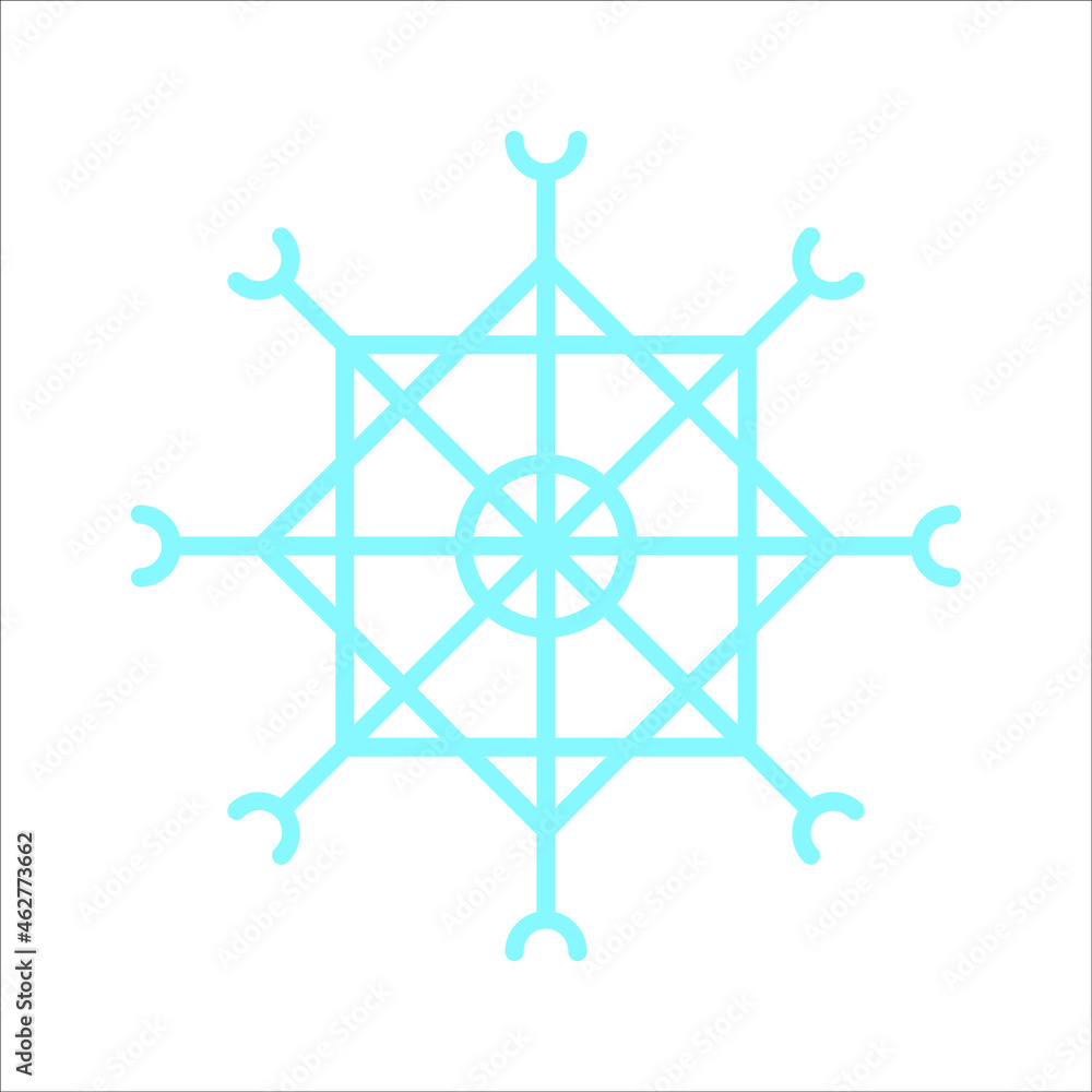 Snowflake vector line icon. Sign of blue snowflake for xmas symbol, new year decoration, Christmas web banner. Linear ice or snow emblem. Festive Winter season logotype. Minimalist illustration. Snowflake vector line icon. Sign of blue snowflake for xmas symbol, new year decoration, Christmas web banner. Linear ice or snow emblem. Festive Winter season logotype. Minimalist illustration.