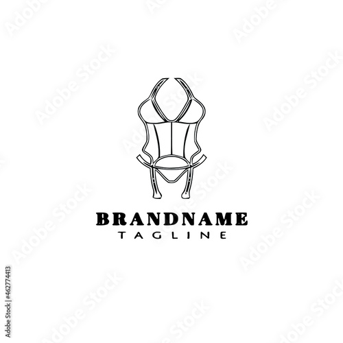 bustier logo cartoon icon design black isolated vector illustration