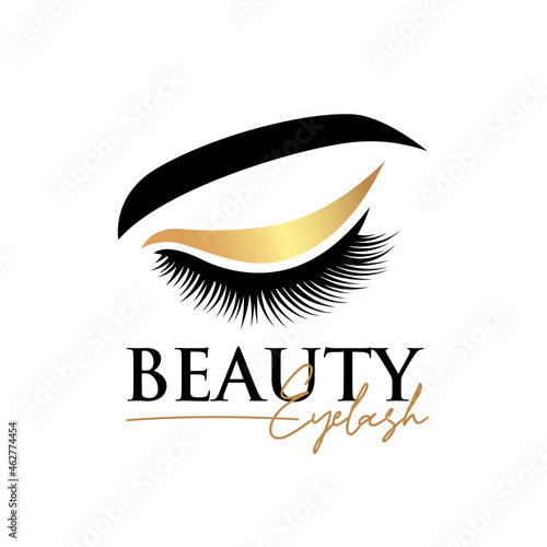 Beauty eyelash extension logo design template