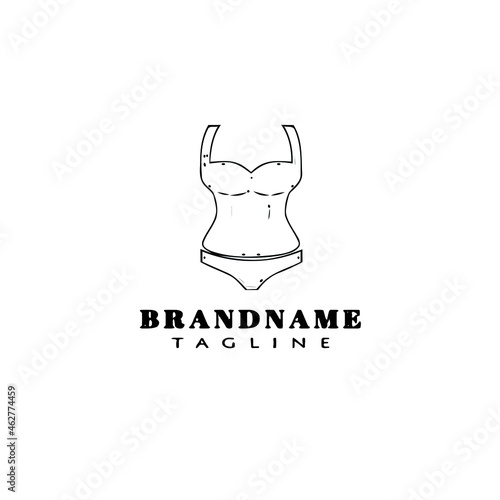 bustier logo cartoon icon design template black isolated illustration