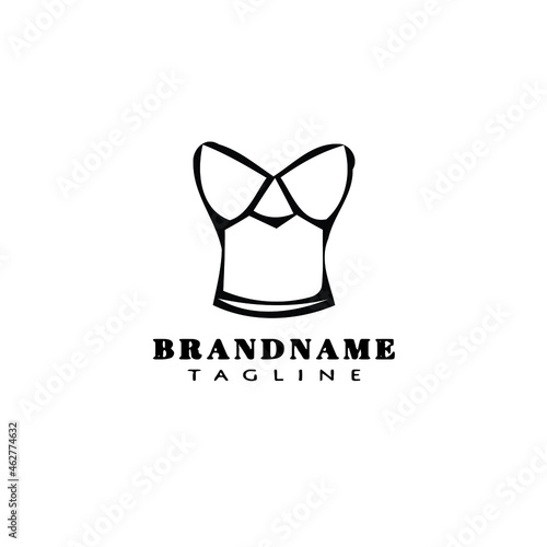 bustier logo creative icon design template black isolated vector illustration