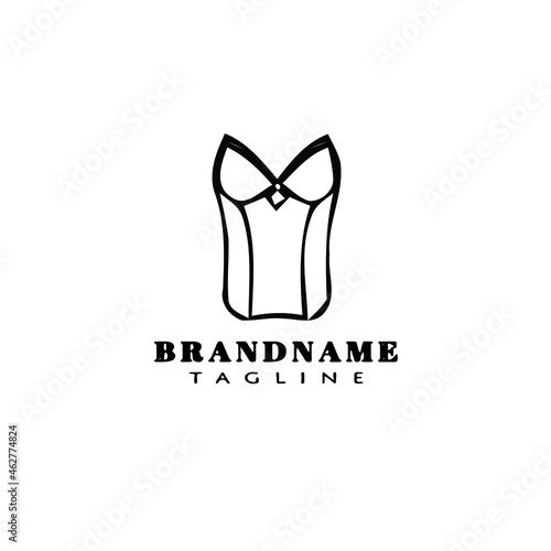 bustier logo cartoon icon design template black isolated vector simple