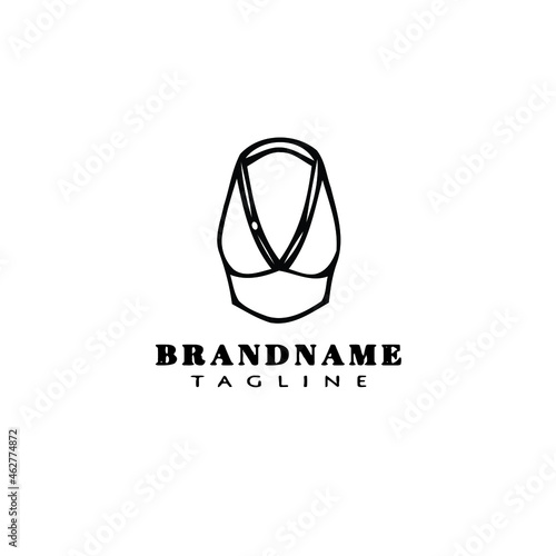 bustier logo cartoon icon flat template black isolated vector illustration