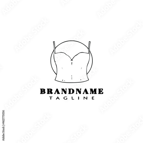 bustier logo cartoon icon cute template black isolated vector illustration