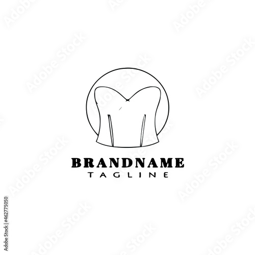 bustier logo cartoon icon design cute black isolated vector illustration