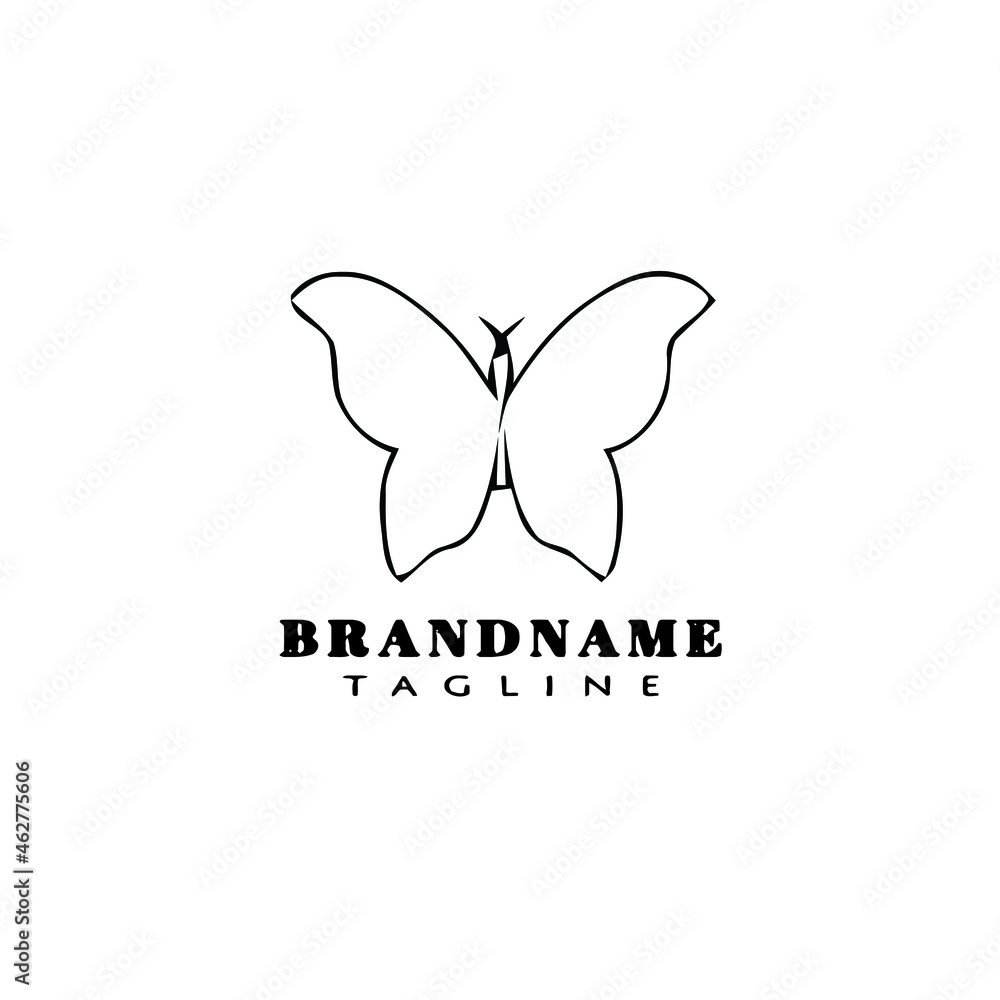 Fototapeta premium concept butterfly logo cartoon icon design template black isolated vector illustration