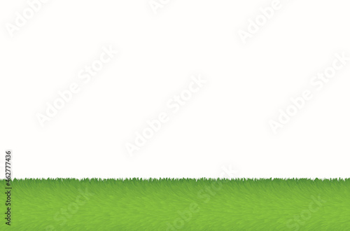 Green grass isolated on white background.Texture or wallpaper.Natural landscape.Fresh lawn border element and plants.Turf or hill.Park and outdoor.Meadow field.Cartoon vector illustration.