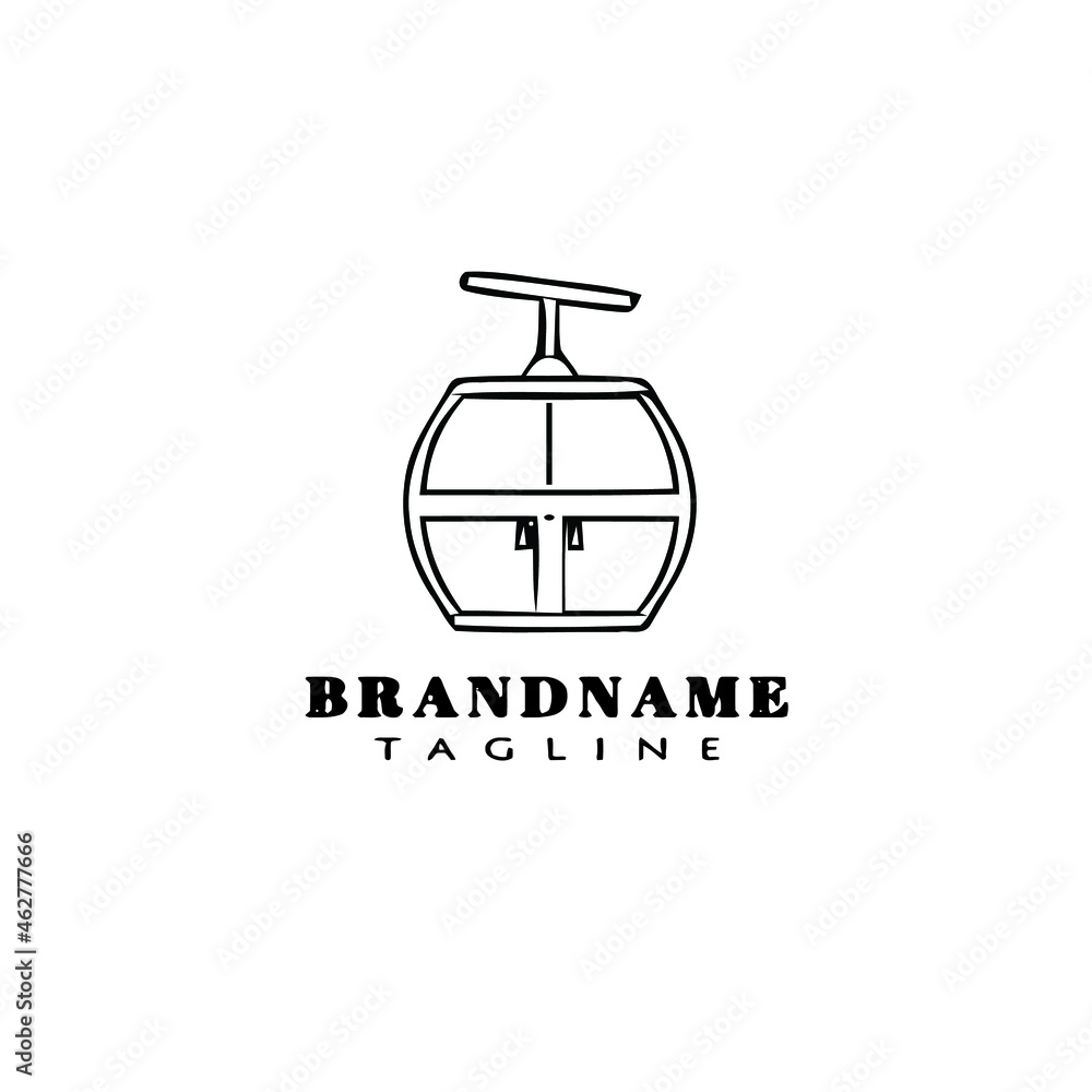 cute cable car logo cartoon icon design template black isolated vector illustration cute cable car logo cartoon icon design template black isolated vector illustration