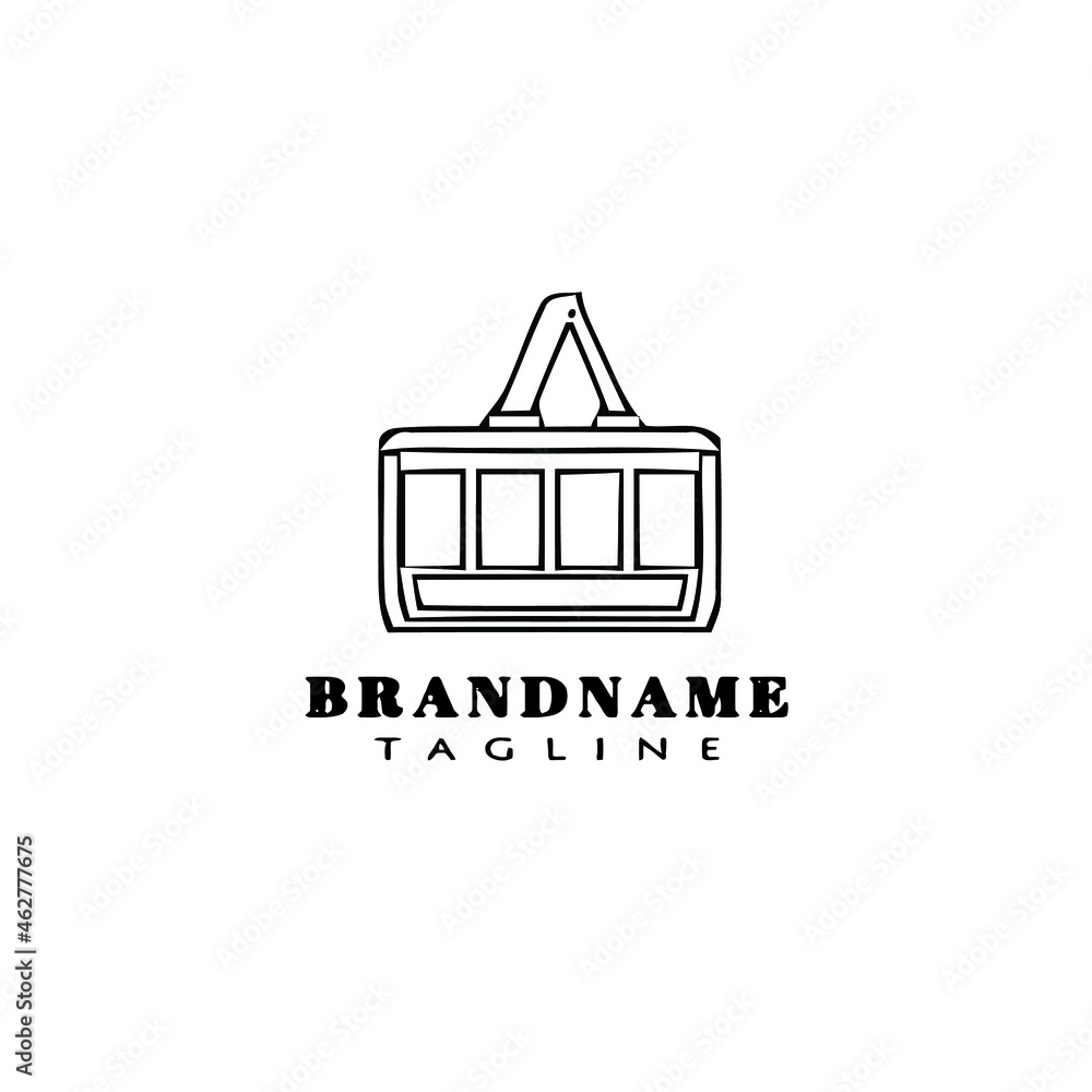 Fototapeta premium cable car logo cartoon icon design template black isolated vector cute