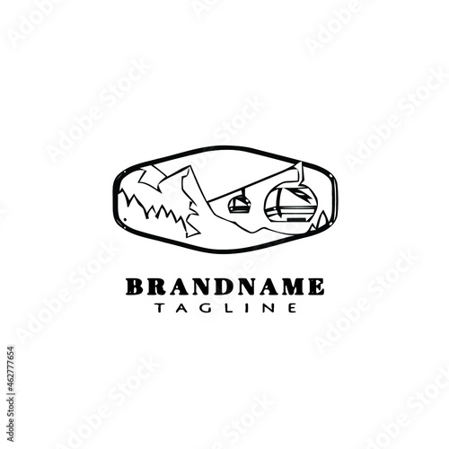 cable car logo icon design template black isolated vector illustration