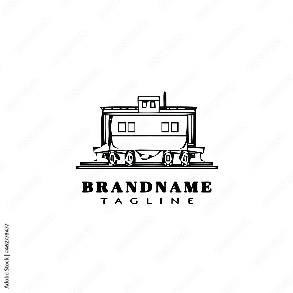 flat caboose logo cartoon icon design template black isolated vector illustration flat caboose logo cartoon icon design template black isolated vector illustration