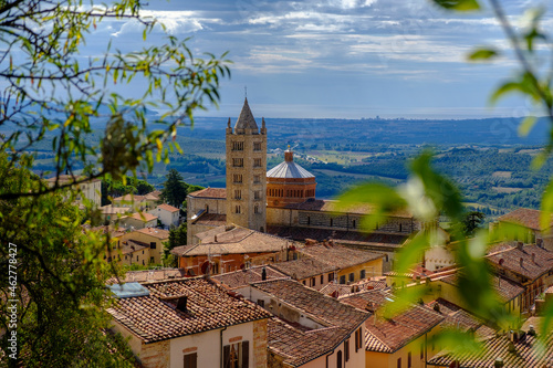 Italy, Tuscany, Massa Marittima, Townscape with Massa Marittima Cathedral