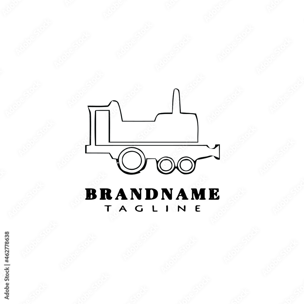 cute caboose logo cartoon icon design template black isolated vector illustration