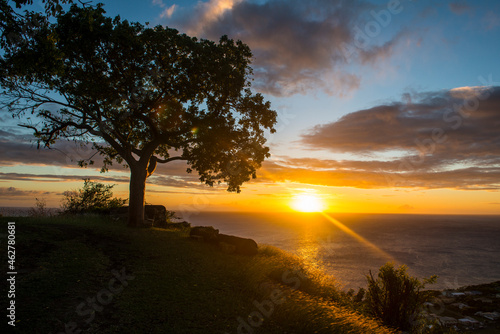 Sunset over Brimstone hill fortress, St. Kitts and Nevis, Caribbean photo