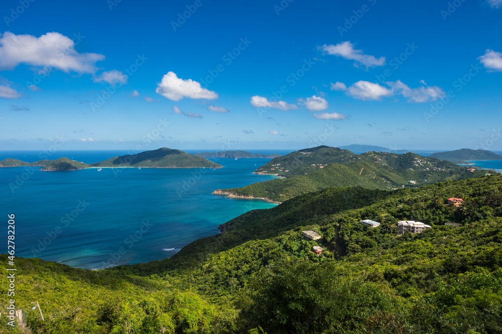 Tranquil view of Caribbean sea against blue sky, British Virgin Islands Tranquil view of Caribbean sea against blue sky, British Virgin Islands