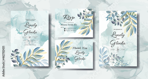      Flower Wedding Hand Draw With Invitation Floral Premium Vektor