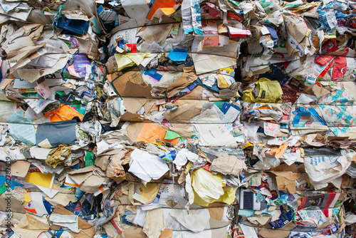 Germany, Bavaria, Stacks of waste paper and cartons