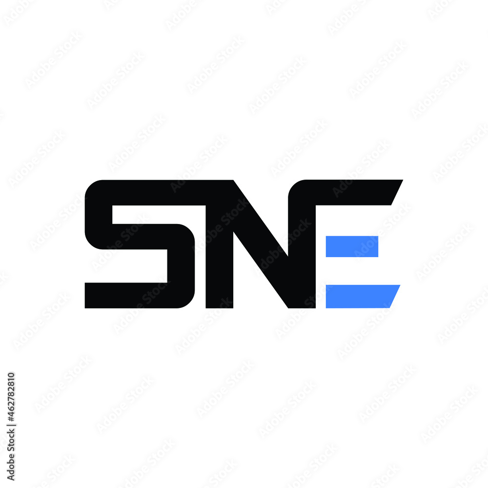 SNE Letter logo design with white background in illustrator, vector logo modern alphabet font overlap style. SNE Letter logo design with white background in illustrator, vector logo modern alphabet font overlap style.
