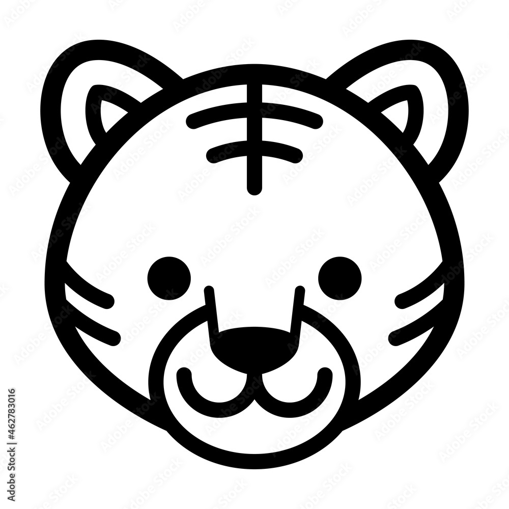 Fototapeta premium トラの顔のアイコン ピクトグラム Tiger face icon