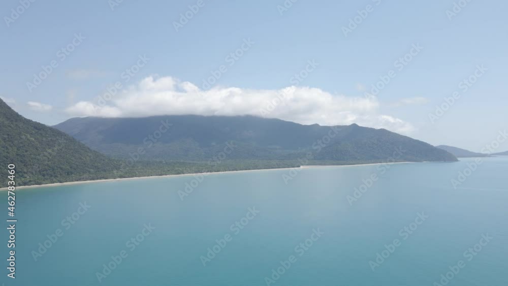 Beautiful calm blue waves by Struck Island in Queensland, Australia -Aerial Beautiful calm blue waves by Struck Island in Queensland, Australia -Aerial
