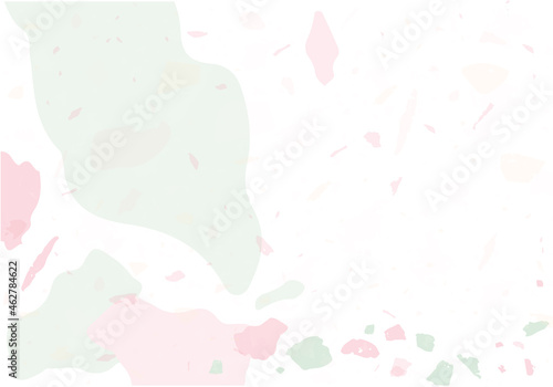 Terrazzo modern abstract template. Pink and green