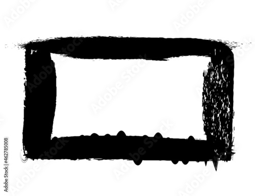 Grunge style frames black on white background