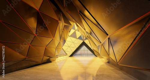 Contemporary triangle shape design building interior