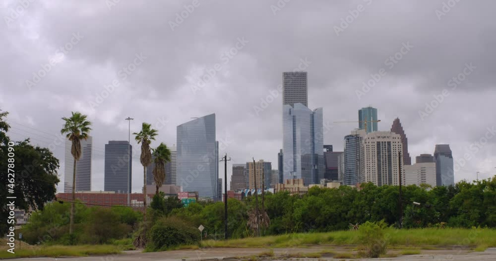 Establishing time lapse shot of downtown Houston on a cloudy day Establishing time lapse shot of downtown Houston on a cloudy day
