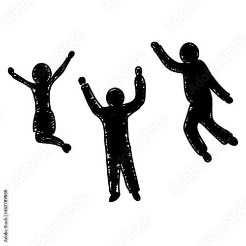 Illustration of jump people. Happiness concept