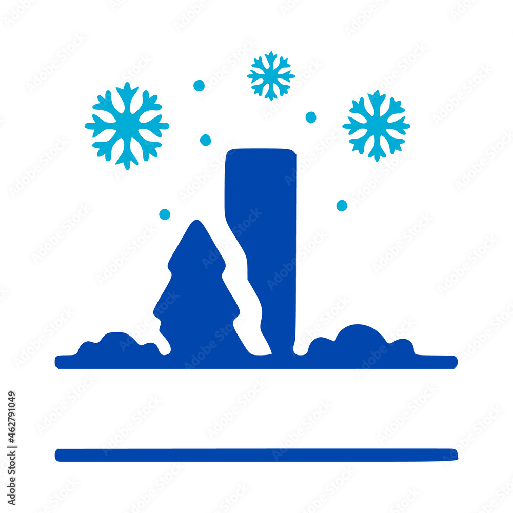 Obraz premium Letter I and winter composition monogram, vector logo, emblems or initial design.