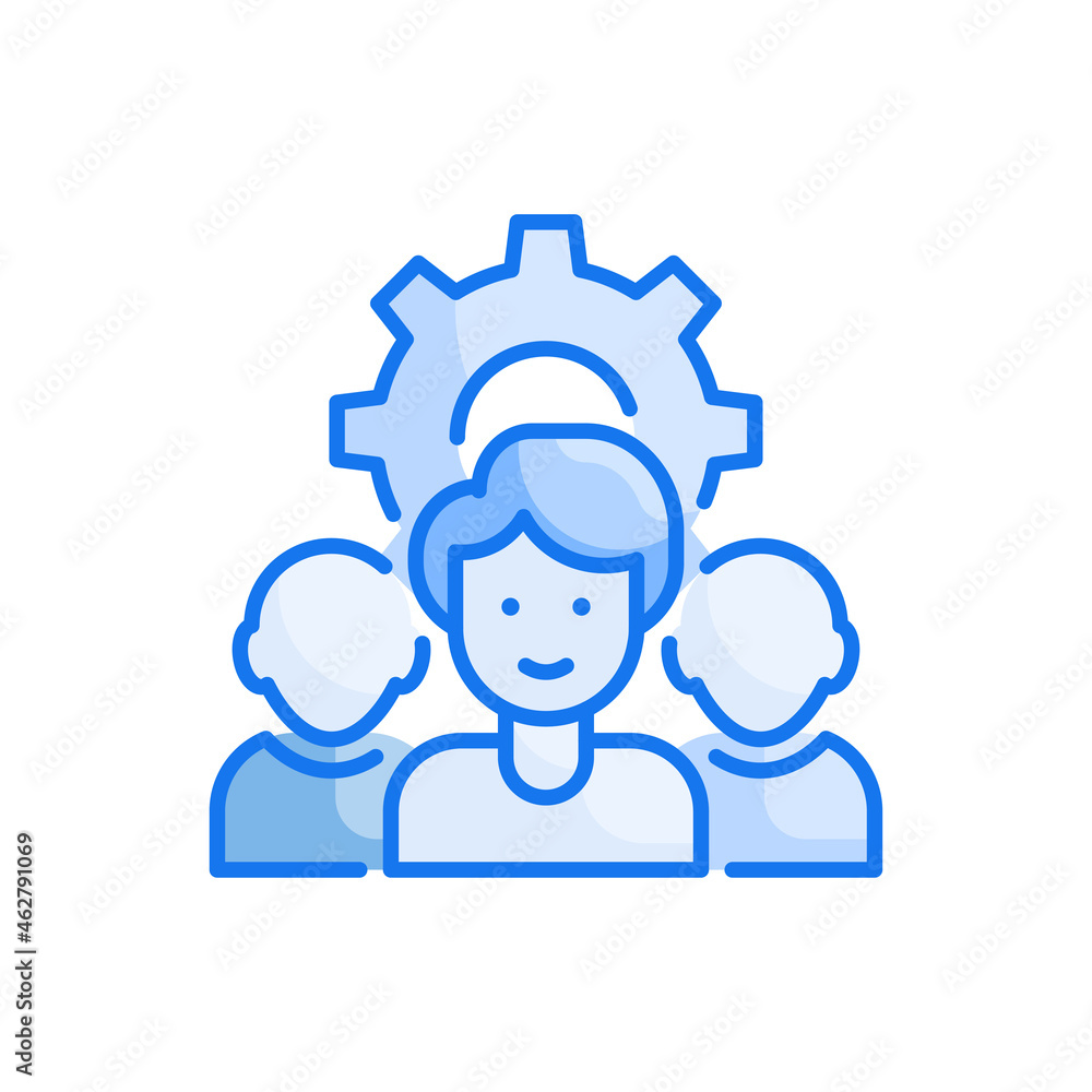 Management vector blue colour icon style illustration. EPS 10 file