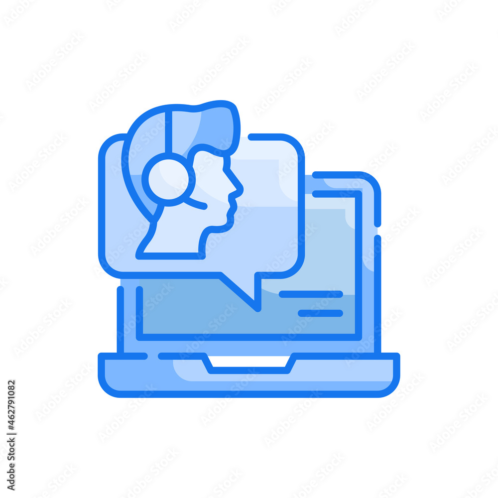 Online consulting vector blue colour icon style illustration. EPS 10 file Online consulting vector blue colour icon style illustration. EPS 10 file