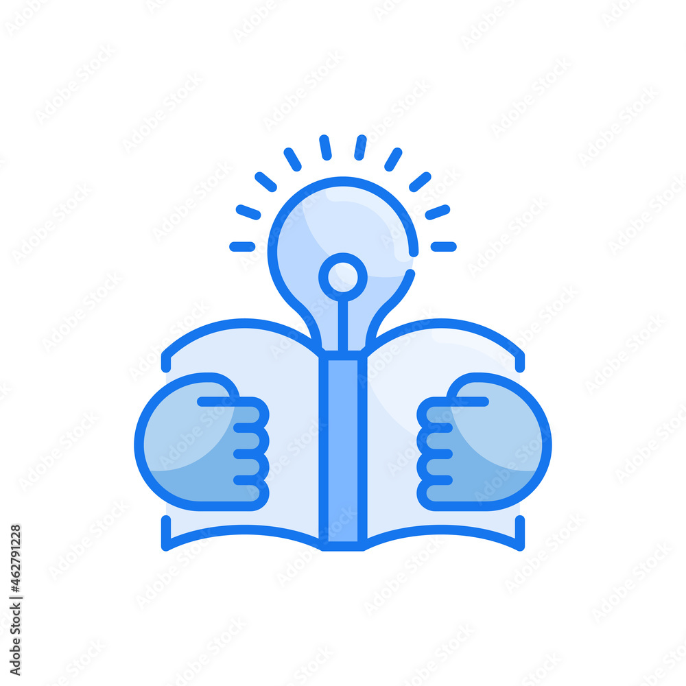 Learning vector blue colour icon style illustration. EPS 10 file Learning vector blue colour icon style illustration. EPS 10 file