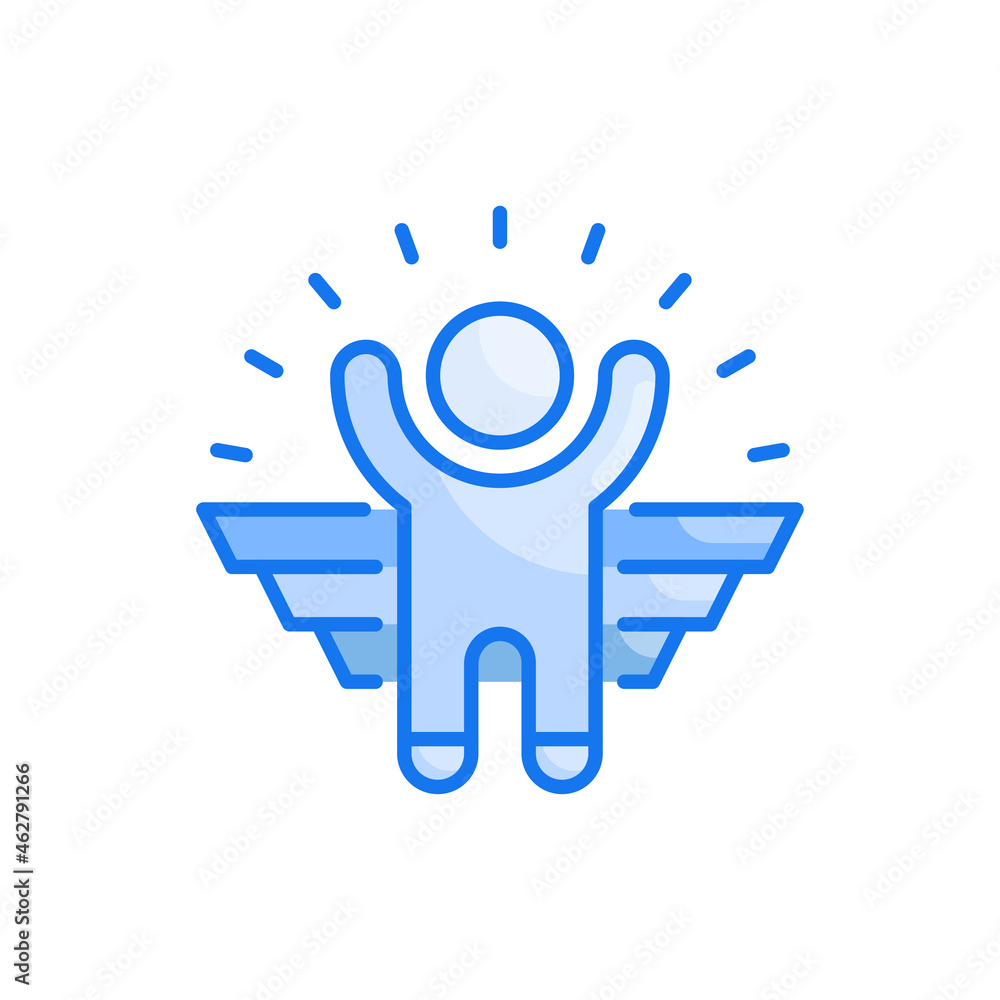 Confidence vector blue colour icon style illustration. EPS 10 file Confidence vector blue colour icon style illustration. EPS 10 file